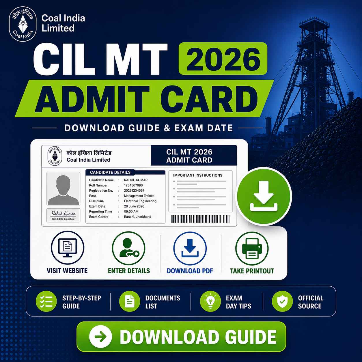 cil mt admit card 2026 download and exam date guide