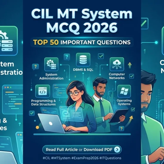 CIL MT System MCQ 2026 important questions with answers