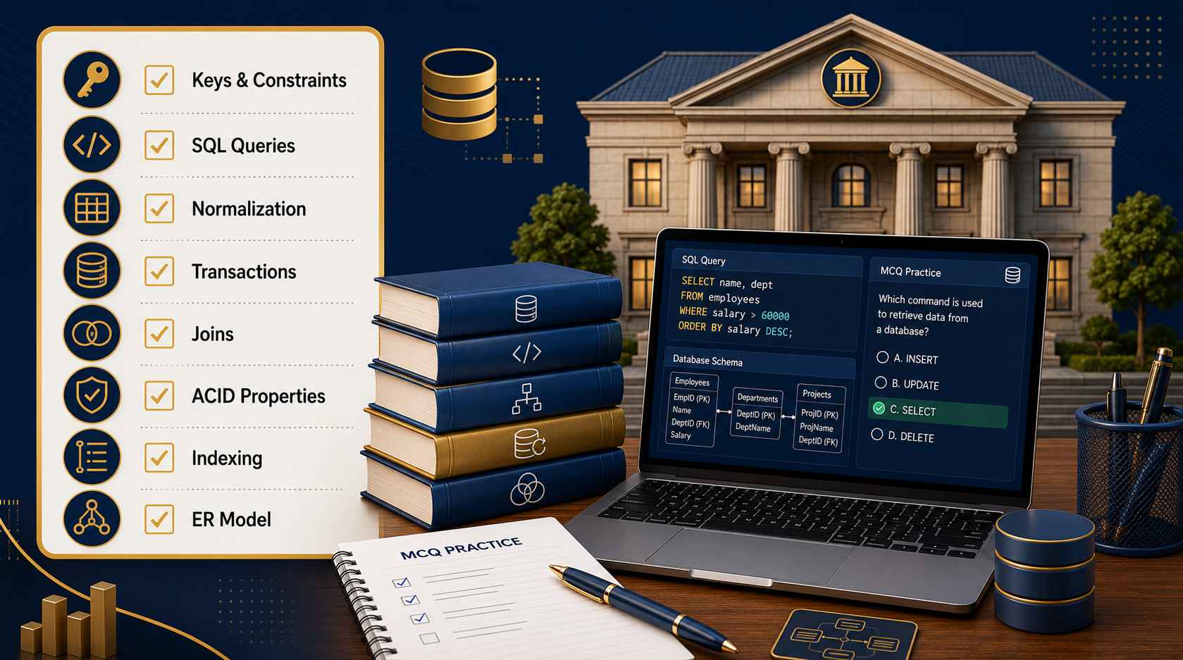 IBPS SO IT Officer DBMS MCQ 2026 database questions practice